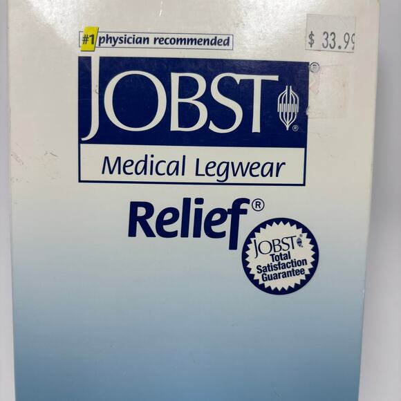 Jobst Relief Compression Socks Stockings 15-20 mmHg Sz L Knee High Beige Medical - Picture 3 of 9